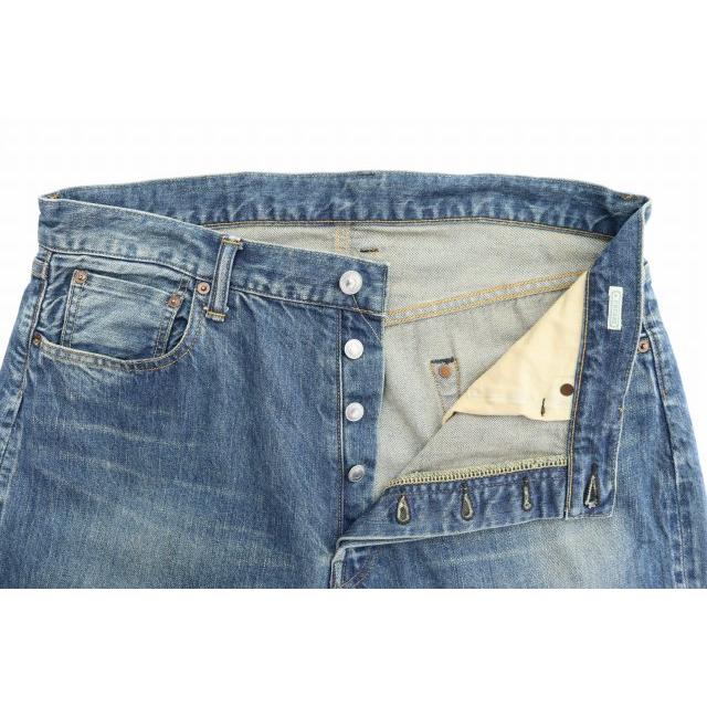 A.PRESSE アプレッセ Washed Denim Wide Pants  ウオッシュド デニム ワイド パンツ ジーンズ AP-4002 34 青 ブルー ブランド古着ベクトルの画像