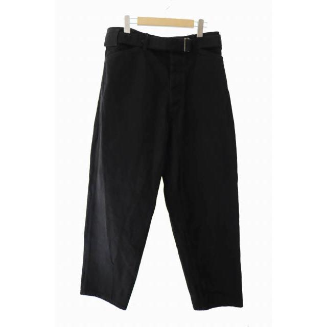 コモリ COMOLI 25AW ブラックデニム ベルテッド パンツ C03-03001 2 黒