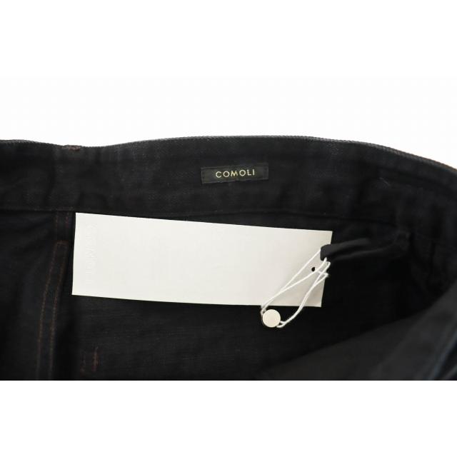 コモリ COMOLI 25AW ブラックデニム ベルテッド パンツ C03-03001 2 黒