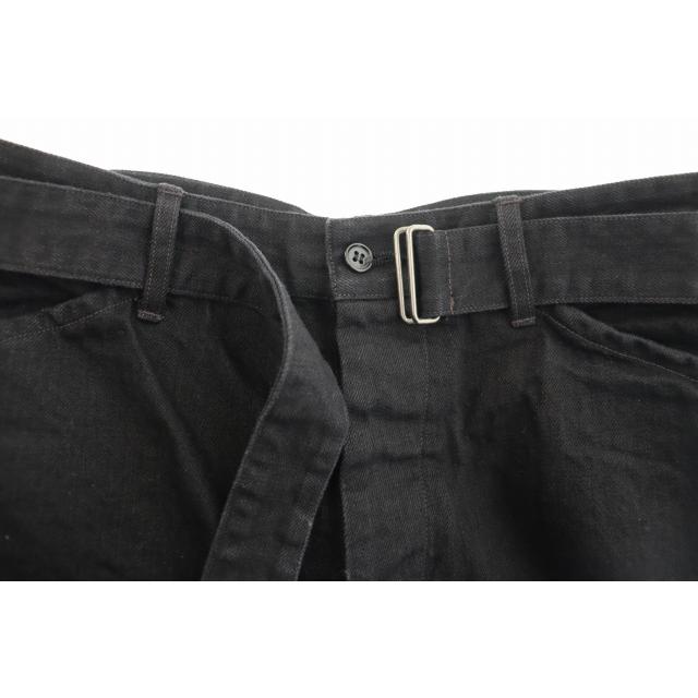 コモリ COMOLI 25AW ブラックデニム ベルテッド パンツ C03-03001 2 黒