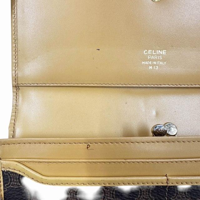 【美品】CELINE　セリーヌ★二つ折り長財布　マカダム柄　PVC　ウォレット CELINE（セリーヌ） CELINE M13 マカダム柄 レザー ロング ウォレット