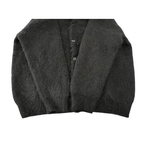 シークエル SEQUEL 25AW MOHAIR CARDIGAN BLACK ロゴ刺繍 モヘヤ