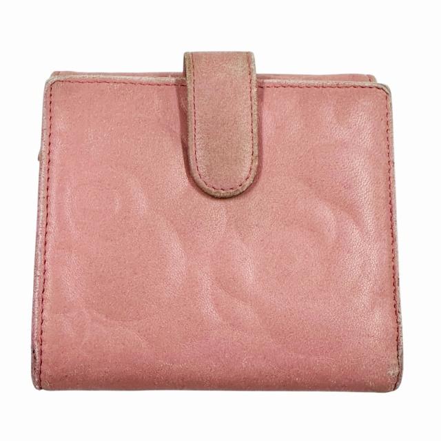 シャネル　CHANEL カメリア　二つ折　コンパクト　財布 CHANEL コンパクトウォレット ミニ財布 ゴールド金具 27番台 カメリア