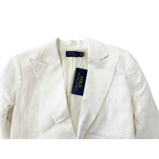 Polo Ralph Lauren ホワイト テーラードリネンジャケット POLO RALPH LAUREN（ポロ・ラルフローレン） ポロ ラルフローレン POLO