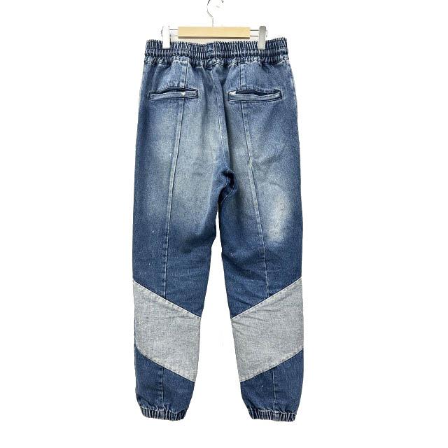 SAPEur サプール Denim Track Pants ヴィンテージ加工 ロゴ刺繍 デニム