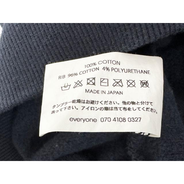 everyone エブリワン Logo Crewneck Sweat Navy ロゴ プリント クルー