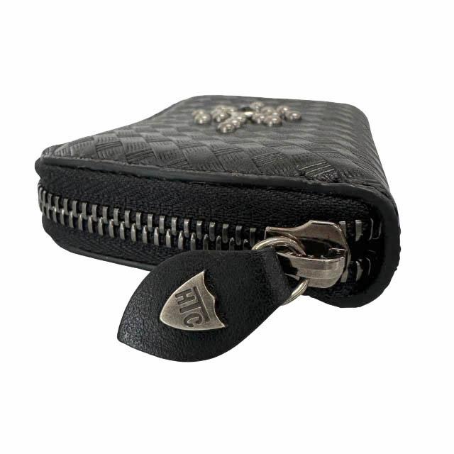 エイチティーシー HTC STUDDED SMALL ZIP WALLET スタッズ スモール ジップ ウォレット レザー コインケース 黒ブラック ▲■260505 メンズ |  | 03