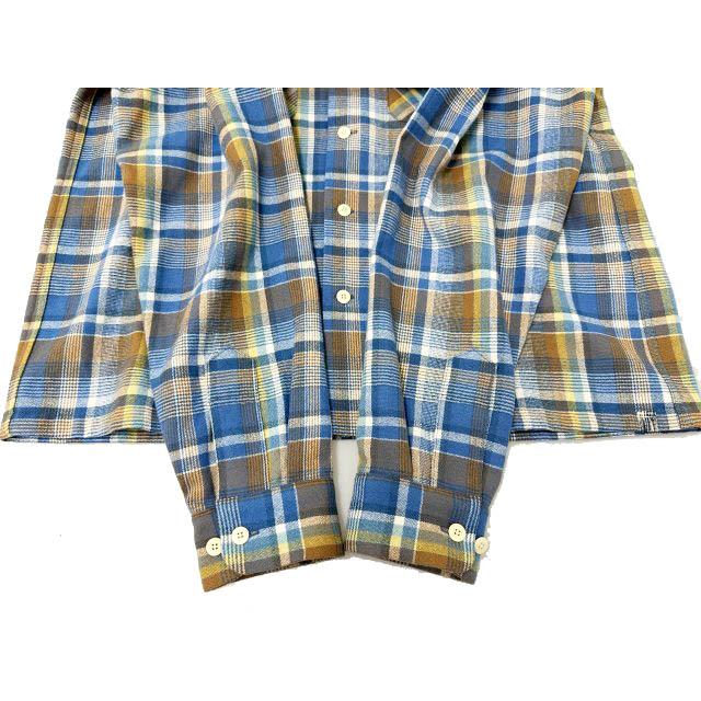良品 ビズビム チェックネルシャツ 青系 コットンリネン 日本製 ワーク 長袖 ビズビム VISVIM 22AW BOOMER SHIRT CHECK L/S チェック柄 長袖