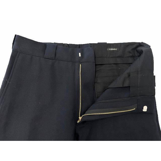 コモリ COMOLI 24AW ウール サージ パンツ A03-03023 2 紺ネイビー