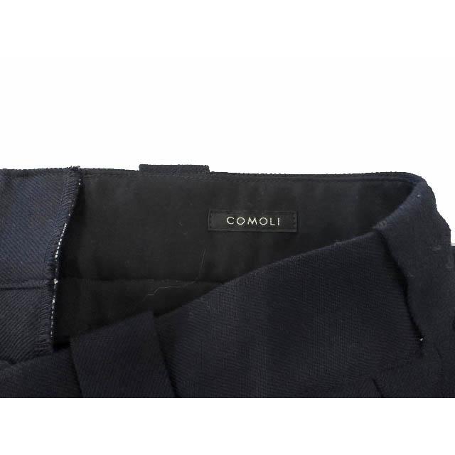 コモリ COMOLI 24AW ウール サージ パンツ A03-03023 2 紺ネイビー
