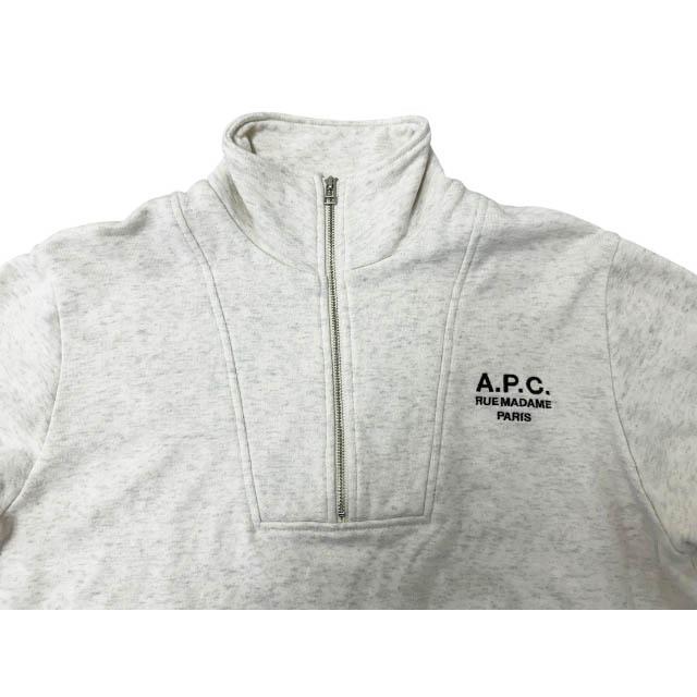 アーペーセー A.P.C. FREAK'S STORE フリークスストア 別注 ロゴ刺繍 ハーフジップ スウェット トレーナー 23236-1-98012 U アイボリー ●2の画像