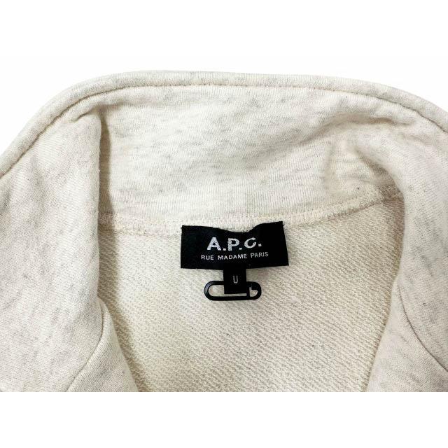 アーペーセー A.P.C. FREAK'S STORE フリークスストア 別注 ロゴ刺繍 ハーフジップ スウェット トレーナー 23236-1-98012 U アイボリー ●2の画像