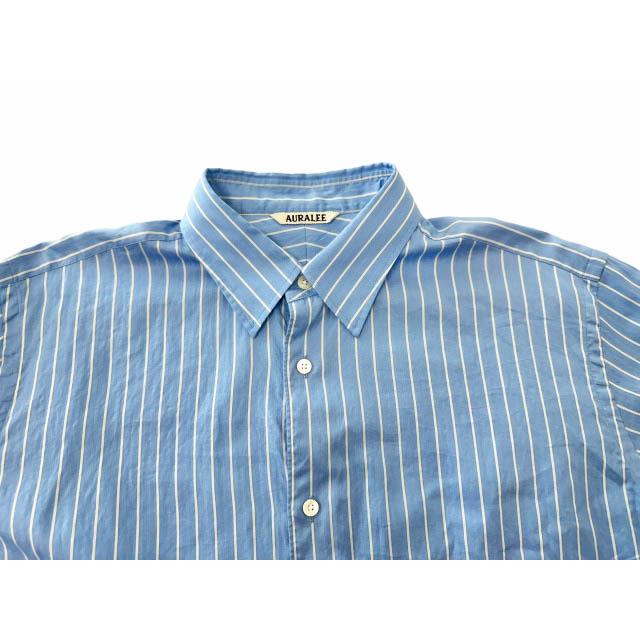 オーラリー AURALEE 26SS COTTON SILK STRIPE SHIRT ギザコットン