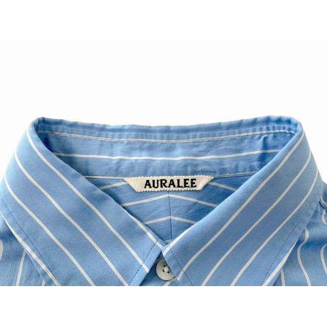 オーラリー AURALEE 26SS COTTON SILK STRIPE SHIRT ギザコットン