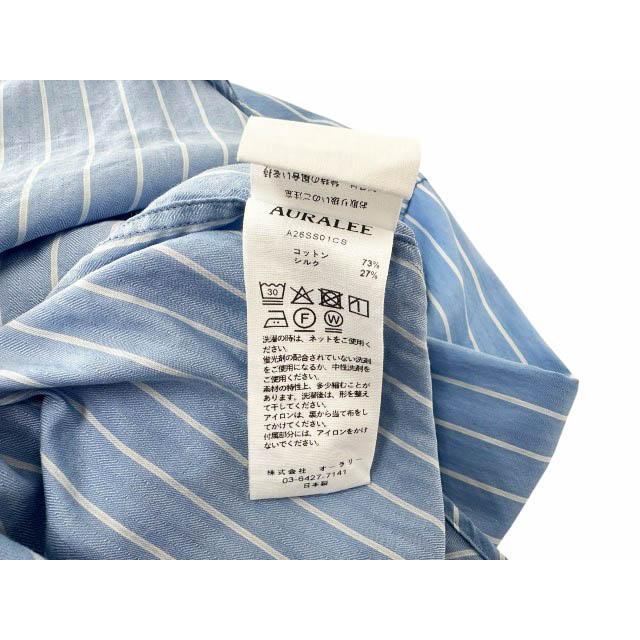 オーラリー AURALEE 26SS COTTON SILK STRIPE SHIRT ギザコットン
