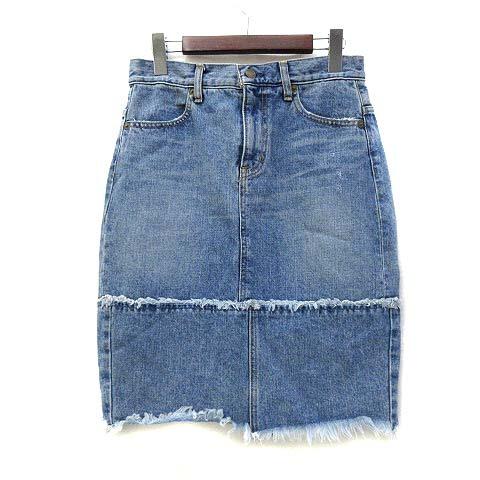 中古 アングリッド Ungrid リメイク デニム タイト スカート M インディゴ コットン ひざ丈 カットオフ レディース ベクトル 古着 036 ブランド古着販売のベクトル 通販 Yahoo ショッピング