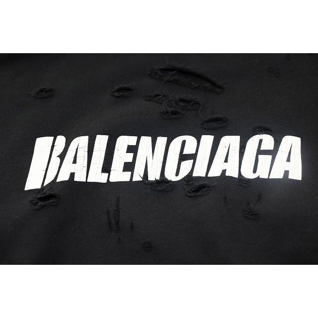 【値引】BALENCIAGA バレンシアガ　デストロイパーカー 黒 XXSサイズ 値引】BALENCIAGA バレンシアガ デストロイパーカー 黒 XXS