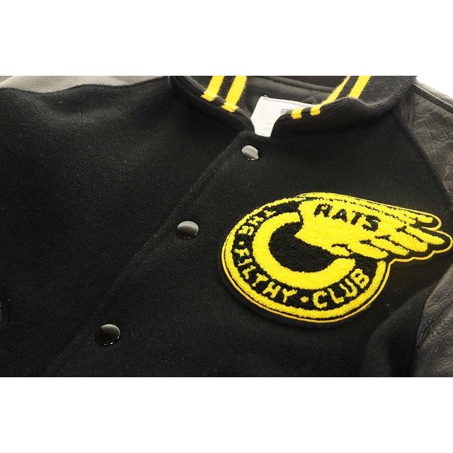 RATS メルトン ウールジャケット スイングトップ 袖レザー ジップ