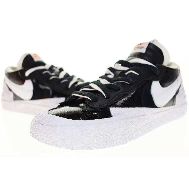 ナイキ NIKE × SACAI BLAZER LOW BLACK PATENT LEATHER 25.5cm DM6443 
