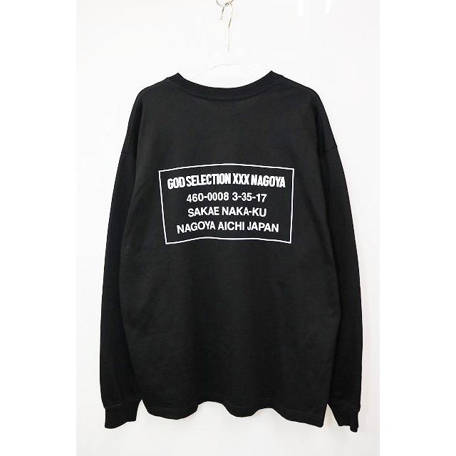 ゴッドセレクション XXX カットソー 長袖 ロゴプリント 黒