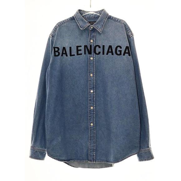 バレンシアガ BALENCIAGA 20SS デニム シャツ インディゴ サイズ37  