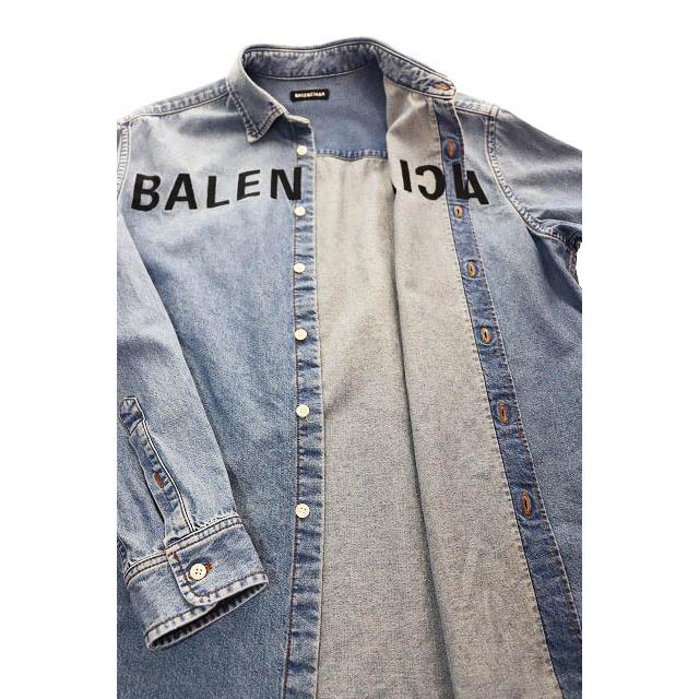 バレンシアガ BALENCIAGA 20SS デニム シャツ インディゴ サイズ37 
