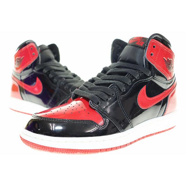 NIKE ナイキ AIR JORDAN 1 RETRO HIGH OG GS PATENT BRED 24cm