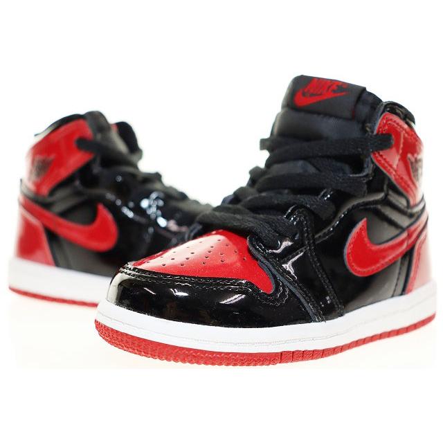 ナイキ NIKE AIR JORDAN1 RETRO HIGH OG TD PATENT BRED 13cm AQ2665 