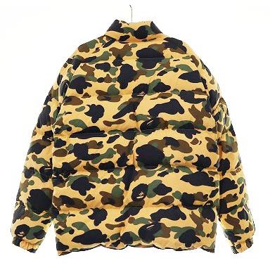 アベイシングエイプ A BATHING APE 1ST CAMO DOWN JACKET YELLOW L 
