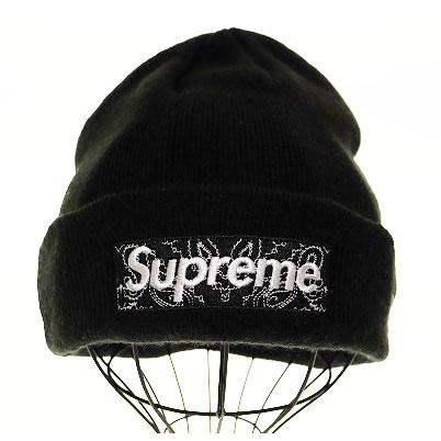 シュプリーム SUPREME 19AW NEW ERA BANDANA BOX LOGO BEANIE BLACK 