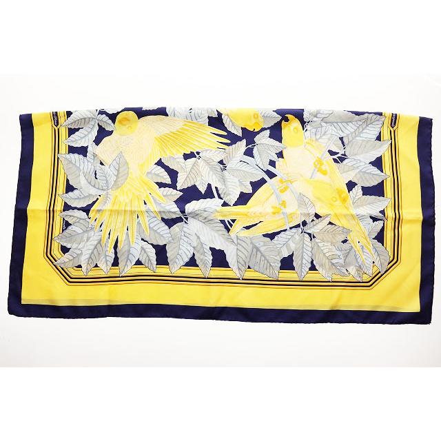 HERMES（エルメス） カレ90 Les Perroquets スカーフ オウム シルク 