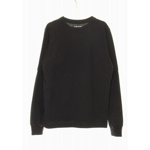 サカイ sacai × KAWS 21AW Flock Print Long Sleeve T-Shirt BLACK 