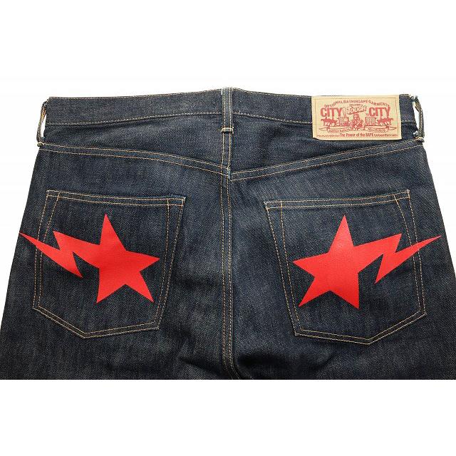 アベイシングエイプ A BATHING APE バック スタープリント デニム  