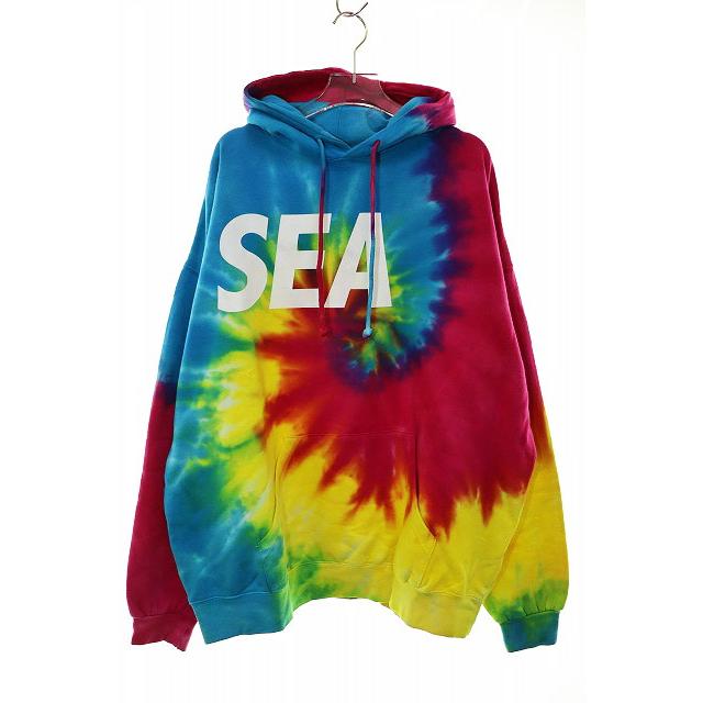 ウィンダンシー WIND AND SEA PULLOVER PARKA TIEDYE XL ロゴプリント