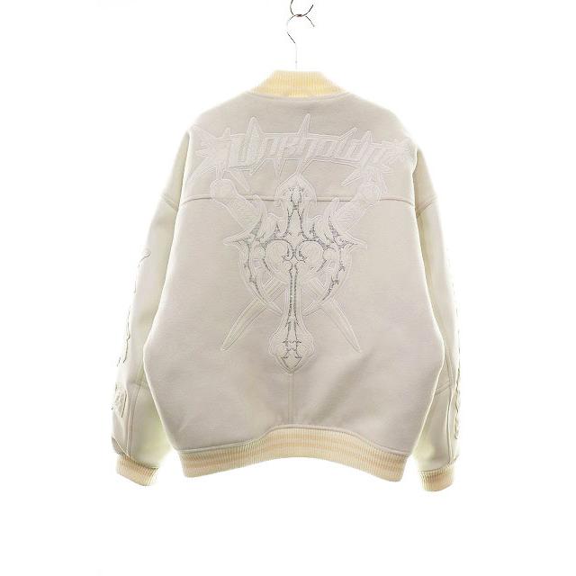 アンノウン UNKNOWN LONDON LOGO VARSITY JACKET WHITE L アンノウン