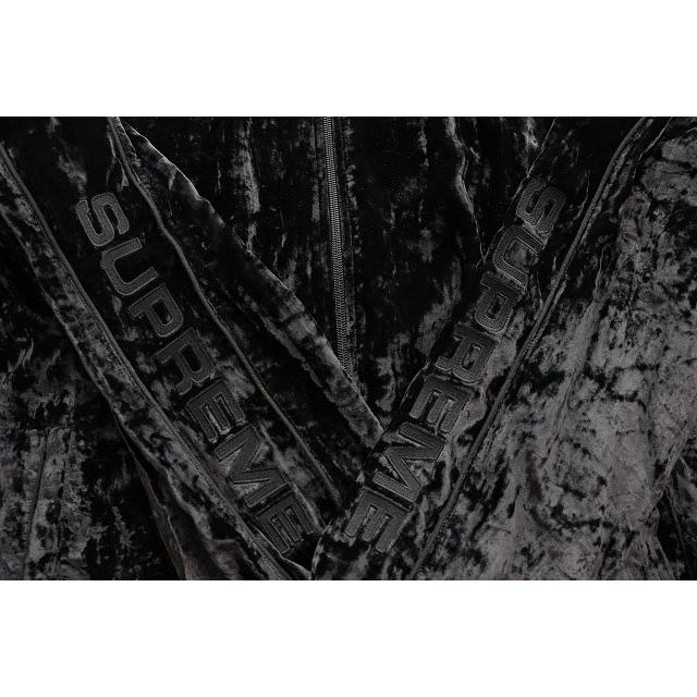 美品 Supreme シュプリーム ベロアトラックジャケット 黒 グレー 2XL SUPREME 18AW VELOUR TRACK JACKET サイズL シュプリーム ベロア