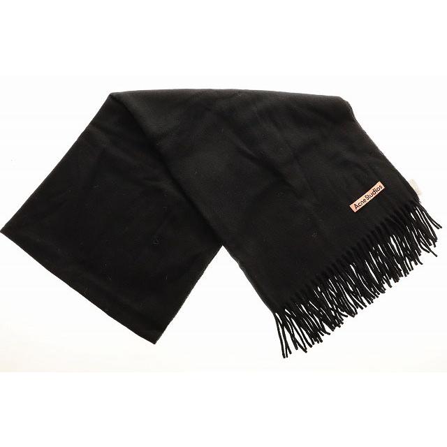 Acne Studios アクネ マフラー 黒 フリンジウール ca0102 アクネ ストゥディオズ Acne Studios フリンジ ウール スカーフ