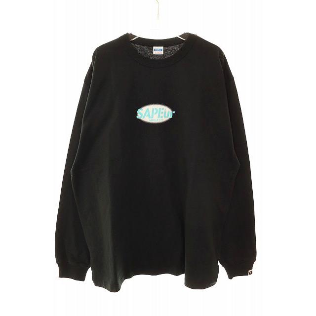 SAPEur 24AW OVAL LOGO L/S BLACK XL サプール ロゴ ロンT 長袖 