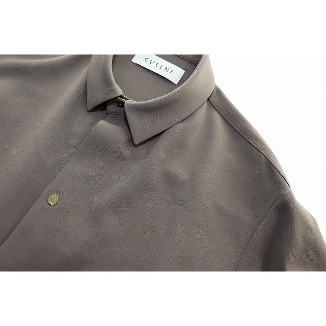 クルニ CULLNI 24AW DOUBLE CLOTH ZIP POCKET SHIRT TAUPE SIZE 1 24