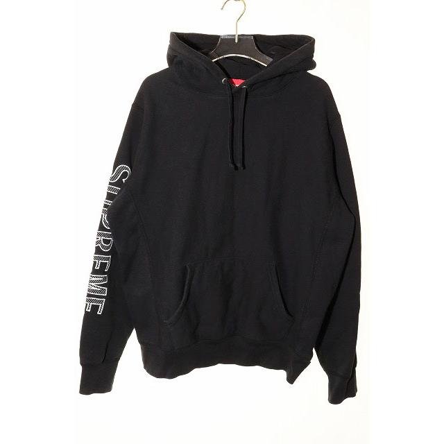 希少 人気 シュプリーム 刺繍 Sロゴ プルオーバー ブラック スウェット Supreme シュプリーム SUPREME 18SS SLEEVE EMBROIDERY HOODED