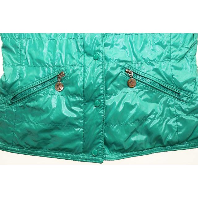 【中古】モンクレール MONCLER ナイロン ジャケット サイズ 1 フード ブルガリア製 ライトグリーン ☆AA★●250415 MONCLER（モンクレール） ナイロン ジャケット サイズ 1 フード