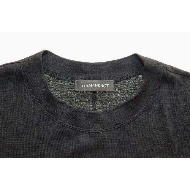 WRAPINKNOT S/S WIDE FIT T-SHIRT BLACK 2 WJ523-MCS01 ラッピンノット 