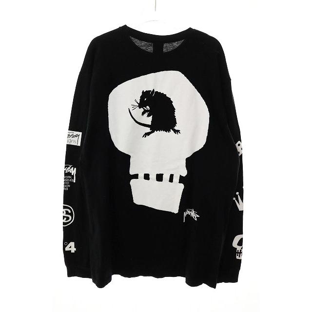 STUSSY（ステューシー） STUSSY MULTI LOGO RAT SKULL L/S TEE BLACK 