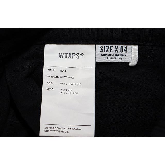 ダブルタップス WTAPS WMILL-TROUSERS BLACK SIZE 04 WVDT-PTM01