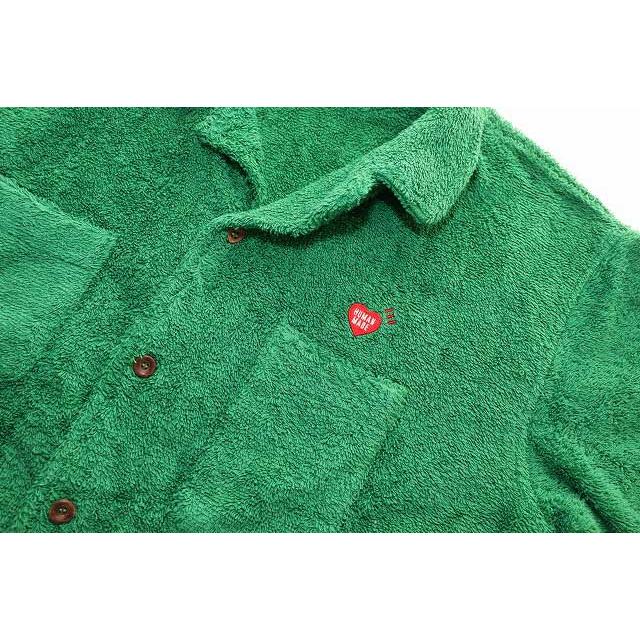 ヒューマンメイド HUMAN MADE PILE ALOHA SHIRT GREEN L パイル