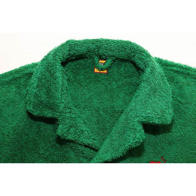 ヒューマンメイド HUMAN MADE PILE ALOHA SHIRT GREEN L パイル
