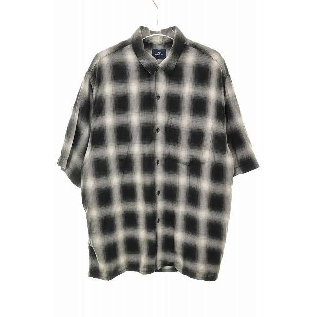 レミレリーフ REMI RELIEF NAVY LABEL レーヨン チェック SSシャツ M