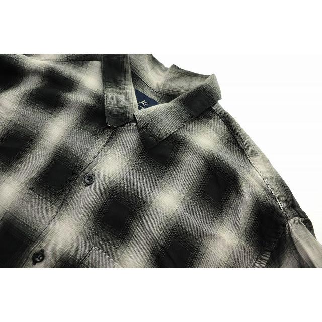 レミレリーフ REMI RELIEF NAVY LABEL レーヨン チェック SSシャツ M