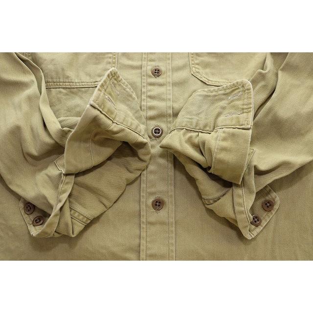【中古】ダブルアールエル RRL WORKSHIRT M 55-S-10487-15-2RL ワークシャツ ポケット ベージュ ●250627 メンズ ダブルアールエル RRL WORKSHIRT M 55-S-10487-15-2RL ワークシャツ