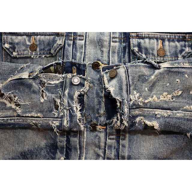 21AW✨SAINT LAURENT PARIS デストロイ デニムジャケット サンローラン パリ SAINT LAURENT PARIS 21AW デストロイ デニム